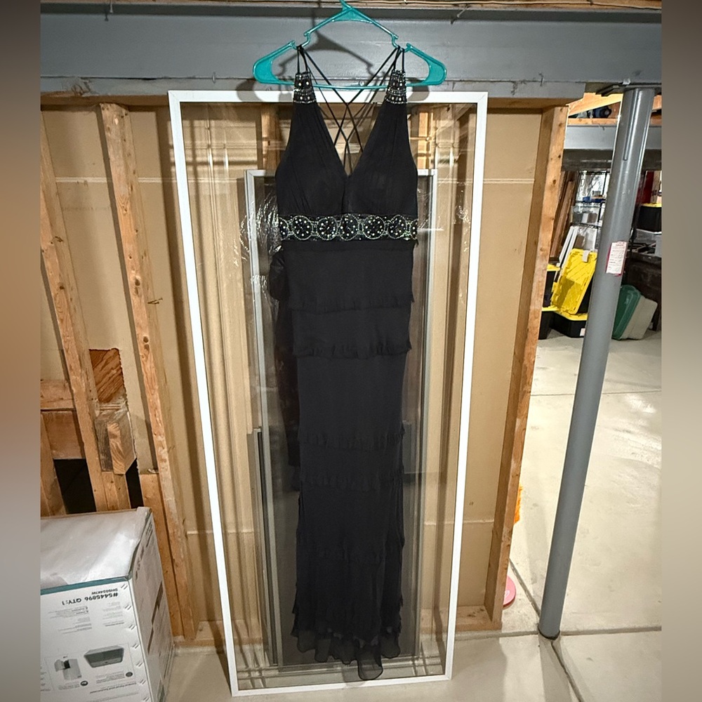 Worn once black silk lined laundry dress